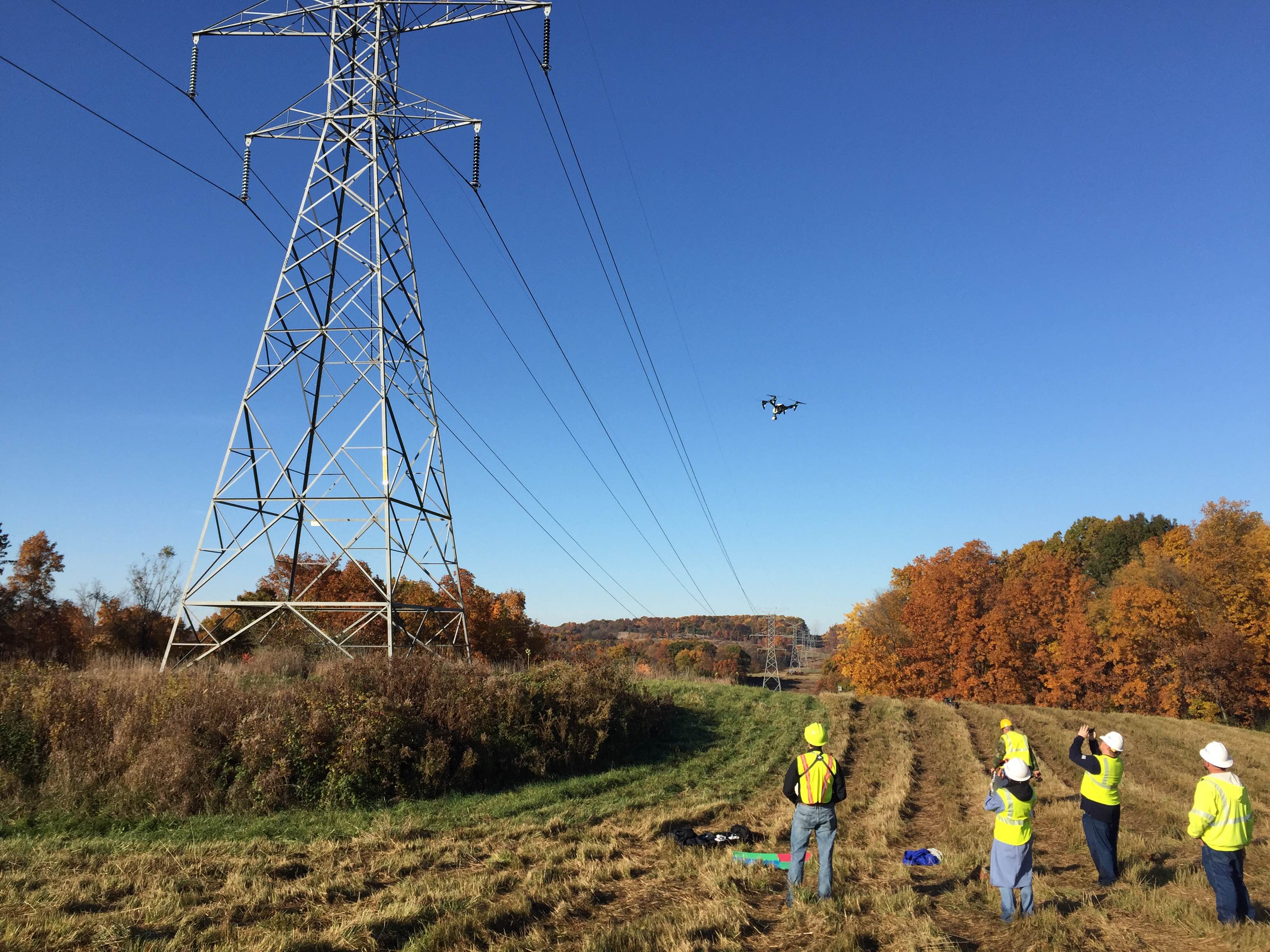 Pylon and corona inspection using drones